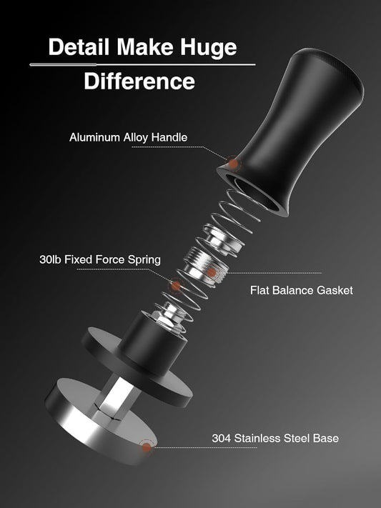 Espresso Tamper, 53mm Barista Coffee Tamper with Spring Loaded for Coffee Machine Portafilter,Stainless Steel
