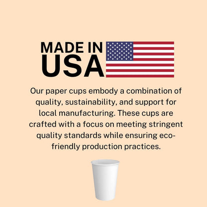 Paper Cups 16 oz 1000 Pack for Coffee & Tea Made in USA | Bulk 1000 Count for Home, Office, Restaurants & Parties | Recyclable Disposable 16 Ounce To-Go Cups for Hot Drinks