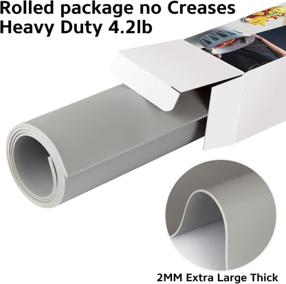 Silicone Mat Heat Resistant Mats for Countertop, Multipurpose Large Silicone Mats for Crafts Kitchen Workbench Size 48x24 inches Thick 2mm,Rolled Package,Grey