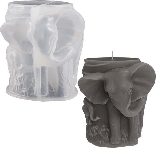 Elephant Cylinder Animal Resin Casting Silicone Mold for Home Decor & Candle Making Wave Spiral Mold