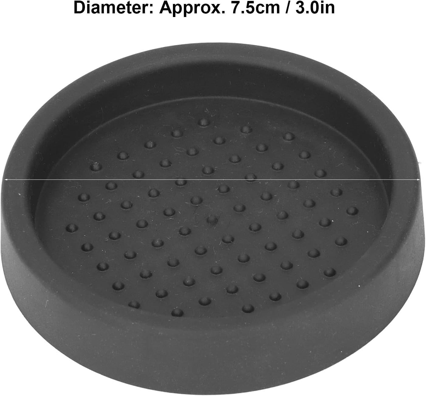 Tamper Mat, 3in Food Grade Silicone Coffee Tamper Mat Compact Anti Slip Round Single Hole Coffee Powder Pressing Pad for Cafe Household(Black)