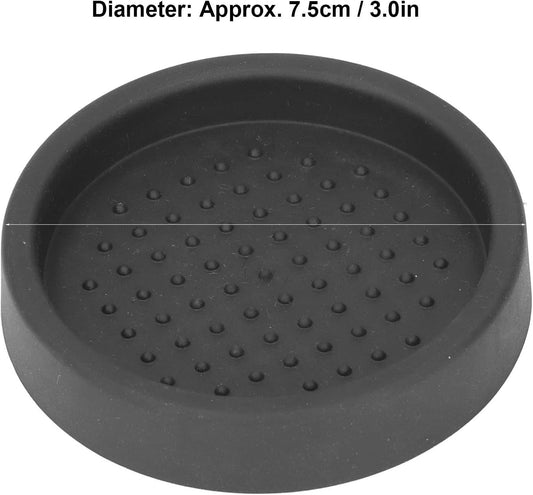 Tamper Mat, 3in Food Grade Silicone Coffee Tamper Mat Compact Anti Slip Round Single Hole Coffee Powder Pressing Pad for Cafe Household(Black)