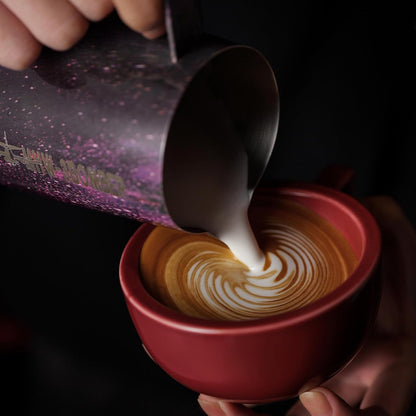 MHW-3BOMBER Espresso Steaming Pitcher Milk Frothing Pitcher Stainless Steel Milk Coffee Cappuccino Latte Art Barista Cup (5.0 Purple, 16.9 Ounces) P5007S