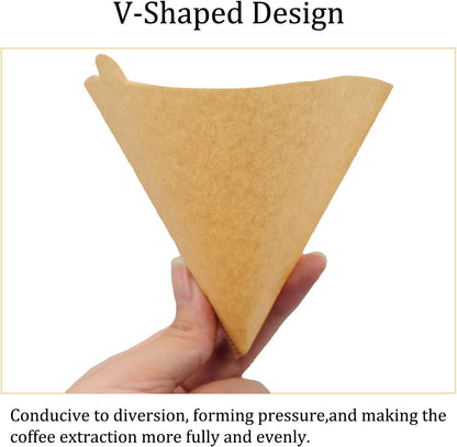 Cone Coffee Filters Size 01, 100 Count Unbleached 1-2 Cups Disposable V01 Coffee Paper Filters, Compatible with Cone Shaped Pour Over Coffee Filter and Drip Coffee Maker