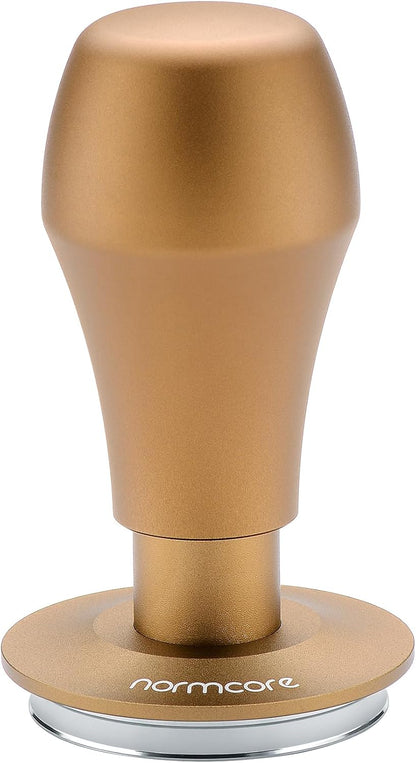 Normcore 53.3mm Spring Loaded Coffee Tamper V4.1 with Click Feedback, Flat Base Espresso Tamper Compatible with Breville Sage 54mm Portafilters, Bronze