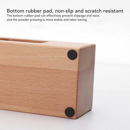 Tamping Station, Tamper Station, Wooden Coffee Portafilter Holder, 5 Hole, With Mat, for Cafes, Home, Kitchens