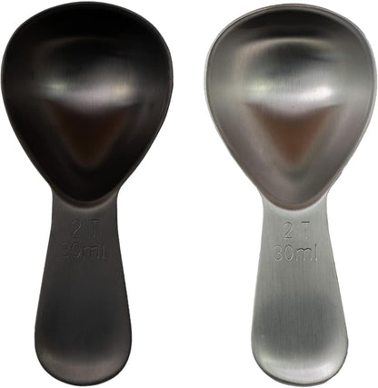 Coffee Scoop 2 Tbsp – Brushed Black, Stainless Steel – Precise Measuring Spoon for Coffee, Tea & More – Ergonomically Balanced Handle – Fits Inside Airscape® Canisters