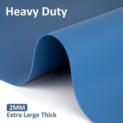 Silicone Mat Heat Resistant Mats for Countertop, Large Silicone Mats for Kitchen Counter Crafts Workbench Table, Size 48x24 inches Thick 2mm,Rolled Package,Light Blue