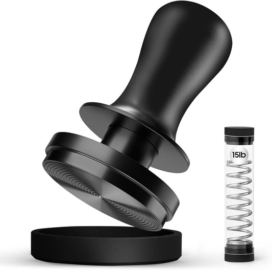 MHW-3BOMBER 51mm Espresso Coffee Tamper, 30lbs Constant Pressure Espresso Hand Tamper with Sound Feedback for Barista, Extra 15lbs Spring Loaded, Fit 51mm Portafilter, Astra Tamper, T7016-OS