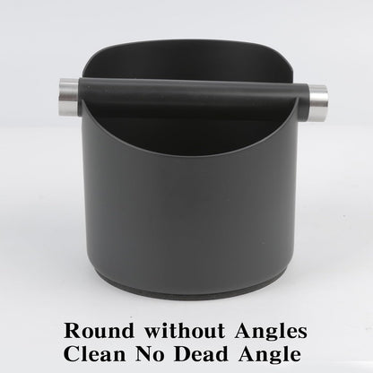 Italian Espresso Tapping Box, Stainless Steel Coffee Grinding Tapping Box, With Detachable Tapping Rod And Anti Slip Rubber Base (Black-S)