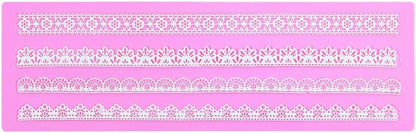 Embossing Lace Fondant Molds, Woodgrain Fondant Mats Molds, Silicone Molds for Cake Decorating set of 2