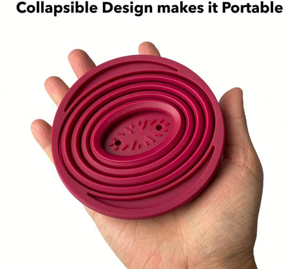 2 Pieces Attsky Collapsible Pour Over Coffee Dripper for Camp Coffee, Reusable Silicone Coffee Filter Holder for Camping Red