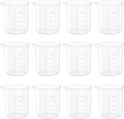 17 Oz Transparent Lab Measuring Cup, 500ml Plastic Beaker Cups, for Science Experiment, Liquid Measuring, 12 Pcs