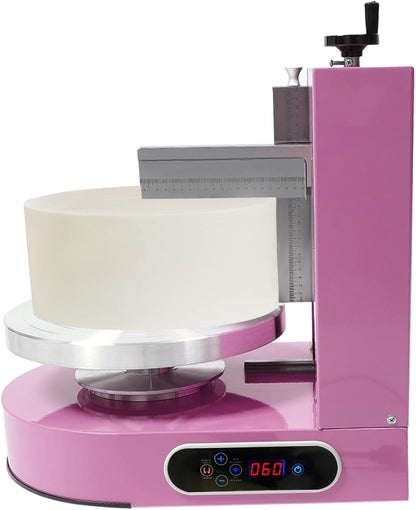 Cake Decorating Coating Machine Automatic Cake Cream Spreading Coating Filling Machine Birthday Cake Cream Smoother Bread Cream Spreading Machine Suitable for 4-12 In Round Cake (Pink)