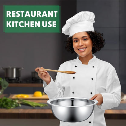 Pinkunn Set of 12 Stainless Steel Mixing Bowls, Nesting Metal Prep Salad Bowl Bulk Kitchen Large Reusable Baking Food Container for Hotel Restaurant Home Cooking, Silver(10.2 x 3.26 Inch)