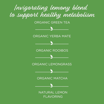 The Tea Spot Organic Keep Fit Green Tea with Yerba Mate and Matcha for Metabolic Support | Blend of Green Tea, Matcha, Yerba Mate, Rooibos, Lemongrass and Lemon Flavor | Caffeine-Free 15 Tea Bags
