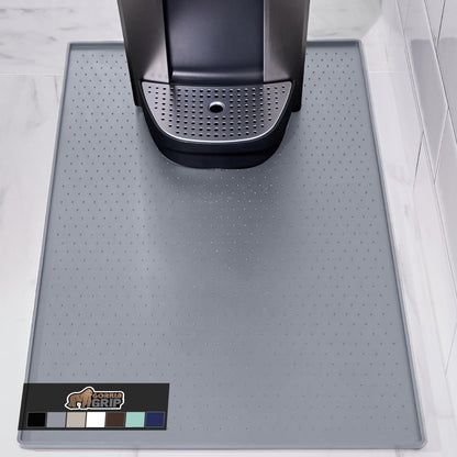 GORILLA GRIP Silicone Coffee Mat, 15x23, Espresso Drink Bar Station Accessories, Use Under Machine, Waterproof Heat Resistant Multi-Use Dish Drying Mats, Stays in Place, Kitchen Home Decor, Gray
