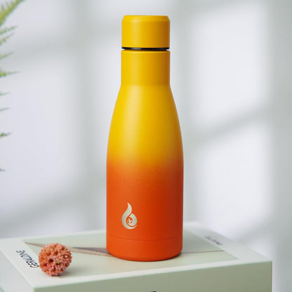 BJPKPK Insulated Water Bottle 12oz Samll Stainless Steel Water Bottles Reusable Metal Thermos Keep Cold and Hot,Sunset Orange