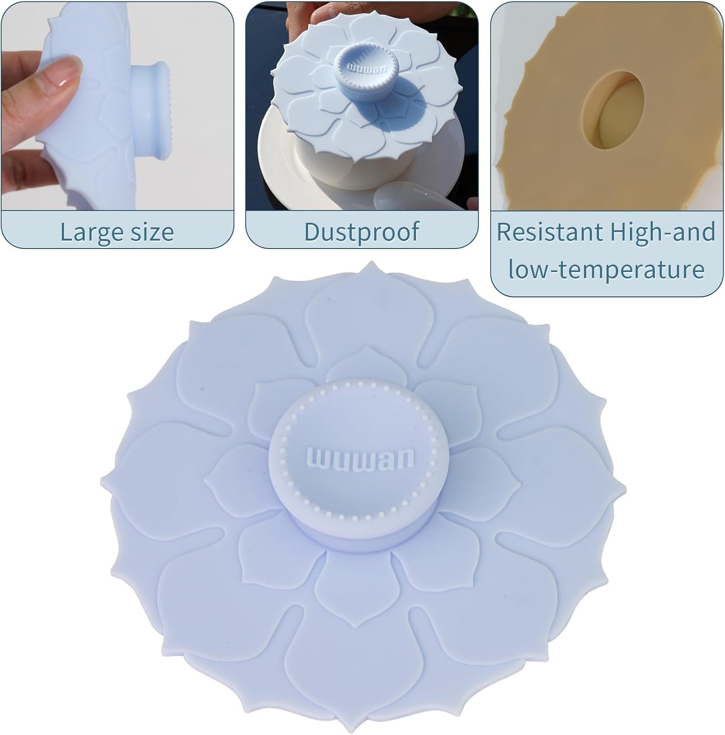 Silicone Cup Covers 4.1 Inch Reusable Silicone Mug and Cup Lids Suction Seal Lid Caps to Keep Drink Warm or Cold for Steeping Coffee Tea And Drink Cover (flower 3pcs, 3)