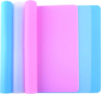 FEPITO 3PCS A3 Extra Large Silicone Sheet for Crafts Jewelry Casting Molds, Multipurpose Silicone Mat, Reusable, Heat Resistant, Food Grade Placemat