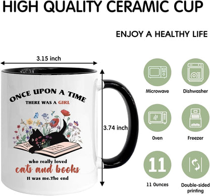 Book Lovers 11oz Coffee Mug, Bookish Gifts for Readers, Christmas Gifts for Book Lovers, Book Club Gifts, Cat Lover Gifts, Gifts for Librarians Her Best Friend