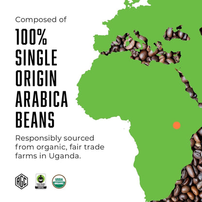Real Good Coffee Company Uganda Light Roast Coffee Beans - 2 Lb Single-Origin Arabica - Grind at Home, Brew Your Way - Uganda Coffee Whole Bean