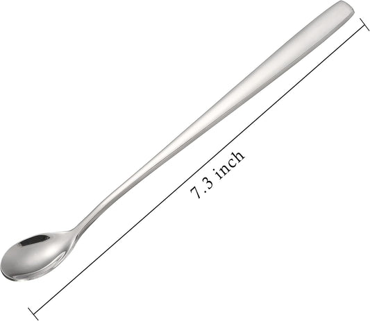 Stainless Steel Iced Tea Spoons Set of 6 Cocktail stir sticks Spoons Bar Spoon for Cold Drinks