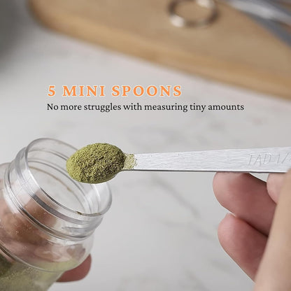 12PCS Measuring Cups and Spoons Set, 7 Stainless Steel Nesting Measuring Cups & 5 Mini Measuring Spoons for Cooking Baking, Dry and Liquid Ingredients Measurement