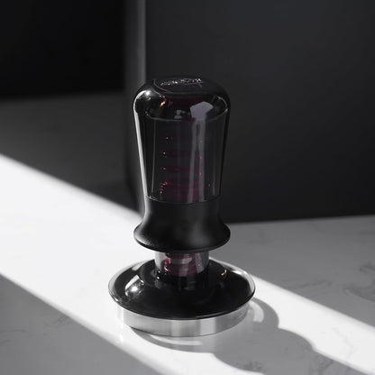 IKAPE 51MM Semi-Transparent Espresso Coffee Tamper, Spring-loaded Calibrated Tamper with Premium Flat Stainless Steel Base, Compatible with All 51mm Bottomless Portafilters(New Upgrade)