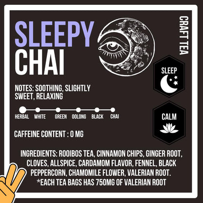 Revival Tea Company Sleepy Chai Tea - Rooibos Chai Tea Red Tea Blend with Valerian Root and Fresh Spiced Chai Flavor - Caffeine Free - Loose Leaf 8 Ounces
