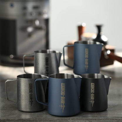 MHW-3BOMBER Milk Frothing Pitcher 600ml/20oz Espresso Steaming Pitcher Stainless Steel Frothing Cup Capuccino Latte Art Pitcher, Green P5030-OS