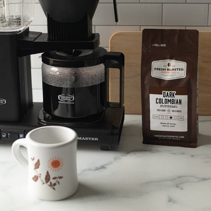 Fresh Roasted Coffee,100% Dark Colombian, 12 oz, Med-Dark Roast, Kosher, Ground