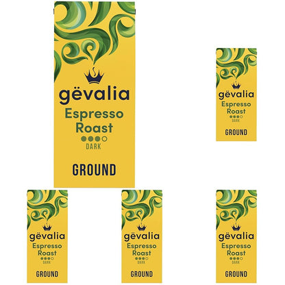 Gevalia Espresso Dark Roast Ground Coffee (12 oz Bag) (Pack of 5)