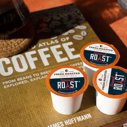 Fresh Roasted Coffee, French Roast, Dark, 96 Pods for K Cup Brewers