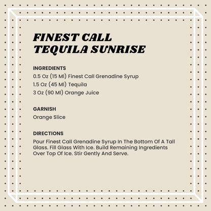 Finest Call Premium Grenadine Syrup Drink Mix, 1 Liter Bottle (33.8 Fl Oz), Pack of 6