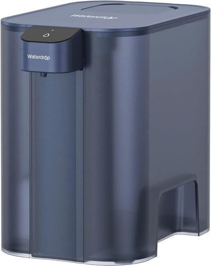 Waterdrop Large 27-Cup Mega Electric Water Filter Dispenser, 200-Gallon Rechargeable Instant Pitcher, NSF/ANSI 42&53&401&372, Reduce PFAS, Lead, Chlorine, with 1 Filter, Blue, Does not Lower TDS