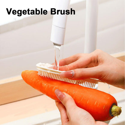 Vegetable Brush, 2 PCS Vegetable Brush Scrubber for Fruits, Potato Scrubber Potato Brush, Soft Bristle Brush for Potato/Carrots/Lotus Root