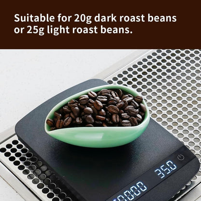 watchget Coffee Beans Dosing Cup - Ceramic Single Dose Measuring Tray for Coffee Beans, Loose Leaf Tea, Spices, and More, Premium Dosing Vessel, Cyan
