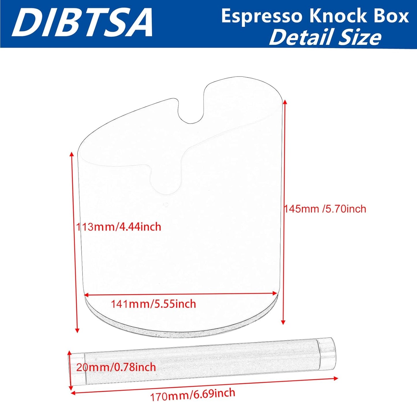Large Size Coffee Knock Box, Espresso Knock Box Stainless Steel Espresso Machine Accessories with Removable Knock Bar and Non-Slip Base Coffee Grounds Container Bin (Black)