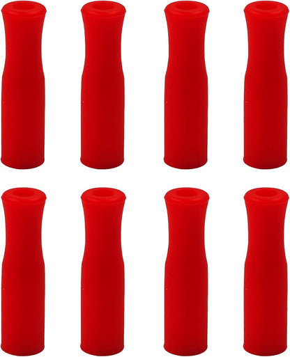 pson 8Pcs Silicone Straw Tips, Food Grade Reusable Anti-Scald/Cold Straw Covers Fit for 8mm Stainless Steel Straws(Red)