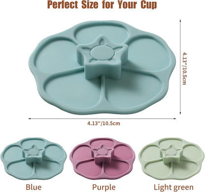 Petal Silicone Cup Covers (Set of 3) ， Multicolored Silicone Lids for Mugs, Cups, Tea Pots,Flexible Mug Covers，Hot Cup Lids for Coffee & Tea