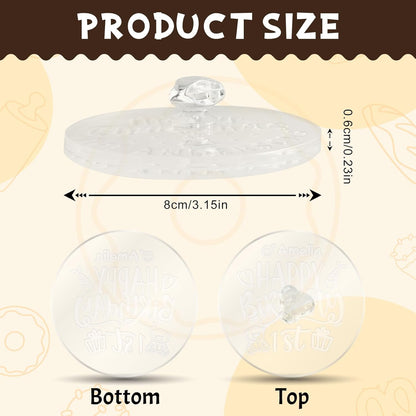 Personalized 1st Birthday Cookie Stamp Custom Acrylic Cookie Embossing Mold with Handle for Baking Decoration
