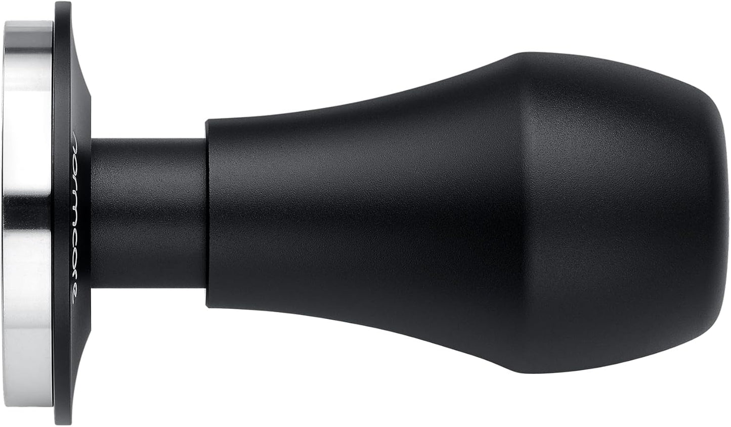 Normcore 45.5mm Coffee Tamper V4.1 with Click Sound Feedback, Spring Loaded Tamper with 304 Stainless Steel Flat Base Fits Flair Pro and Pro 2, Anodized Aluminum Handle with Silicone Stand, Black