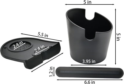 5inch Knock Box Espresso Knock Box Silicone coffee Tamper Mat Espresso Machine Accessories Set of 2 with Removable Knock Bar and Anti-Slip Base for Home Office Barista Tools for Bar Shop
