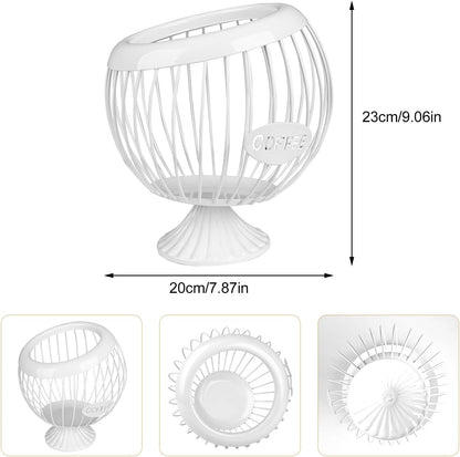 Stainless Steel Sphere Cup Coffee Basket pods holder Sturdy for Home or Office Kitchen Counter Organizer Espresso Capsule (White)