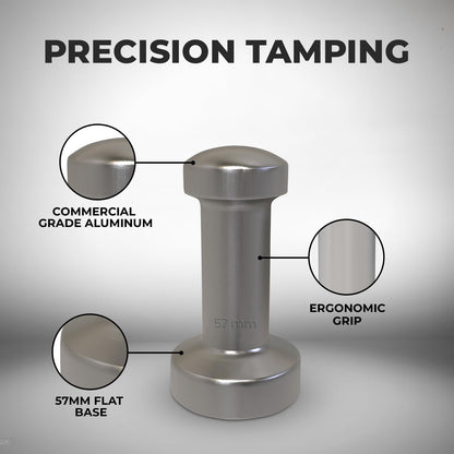 Rattleware Premium Aluminum Espresso Tamper (57 mm) - Ideal for Baristas & Coffee Lovers - Sleek Material & Design - Ultimate Tamping Precision & Consistency
