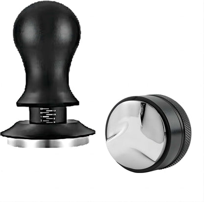 53mm Coffee Tamper & Distributor Set 53mm, Espresso Tamper Set with Spring Loaded and Base, Coffee Machine Accessories 54mm Calibrated Tampers for Breville Portafilter with Coffee Cleaning Brush