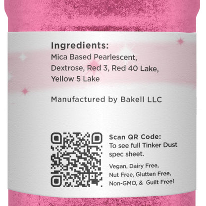 Neon Pink BAKELL Edible Glitter, 45 Grams | TINKER DUST Edible Glitter | KOSHER Certified | 100% Edible Glitter | Cakes, Cupcakes, Cake Pops, Drinks, Dessert Vegan Glitter & Dusts (45g Shaker, Neon Pink)