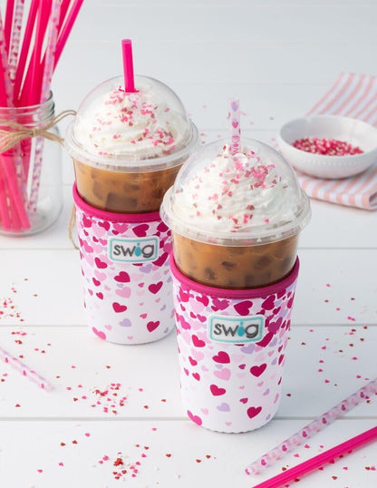 Swig Life Reusable Straws Falling In Love + Pink Tall Straw Set & Cleaning Brush, Each Straw is 10.25 inch Long (Fits Swig Life 20oz Tumblers, 22oz, and 32oz Tumblers)