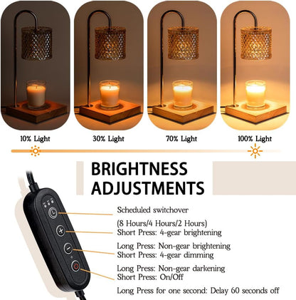Lamp Candle Warmer with Timer, House Warming Gifts New Home, Candle Wax Warmer, Aesthetic Room Home Bedroom Decor, Amber Lozenge Diamond
